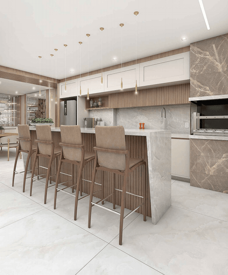 Cozinha Integrada com Ilha — projeto de cozinhas sob medida MS Móveis